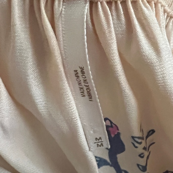 Free People M ulticolor Satin Floral Off-Shoulder Long Sleeve Top Size M - Picture 5 of 5